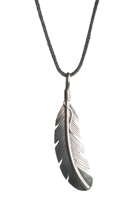 Feather necklace online silver